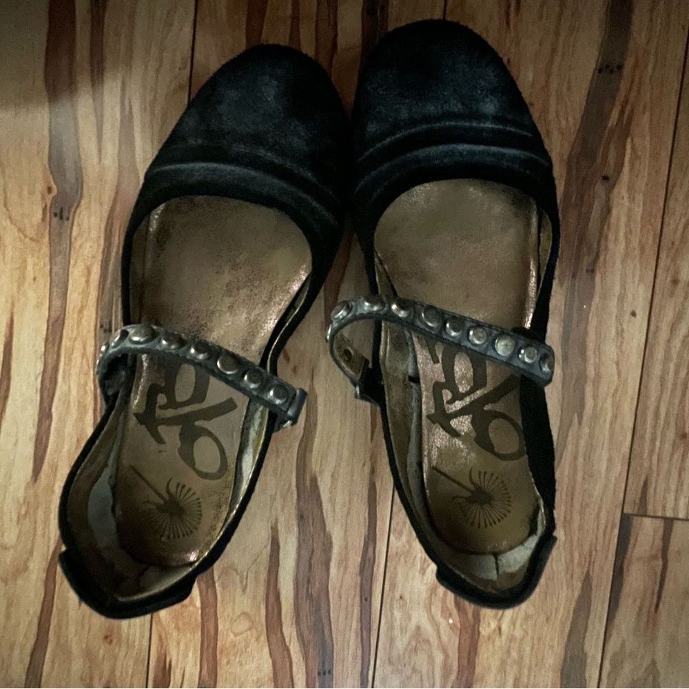 Black Studded Mary Jane Flats